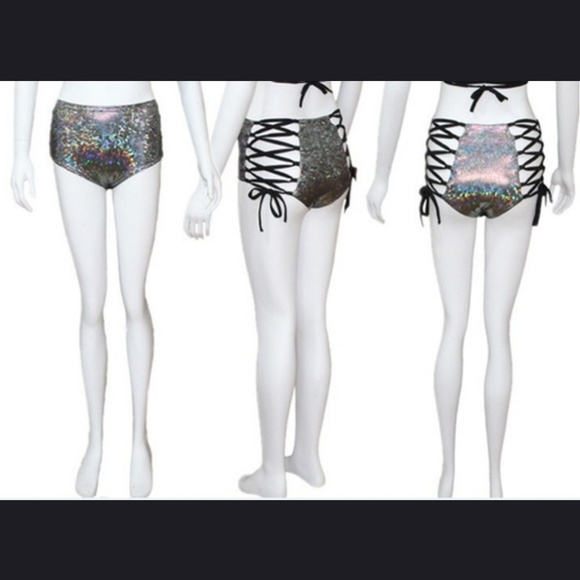 NEW ITEM. HIGH WAISTED FESTIVAL/CLUBWEAR SHORTS - Picture 6 of 6